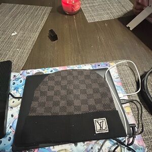 Louis Vuitton Black and Brown Checkered Beanie